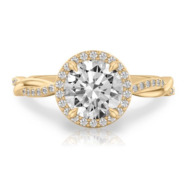 Twist Halo Engagement Ring